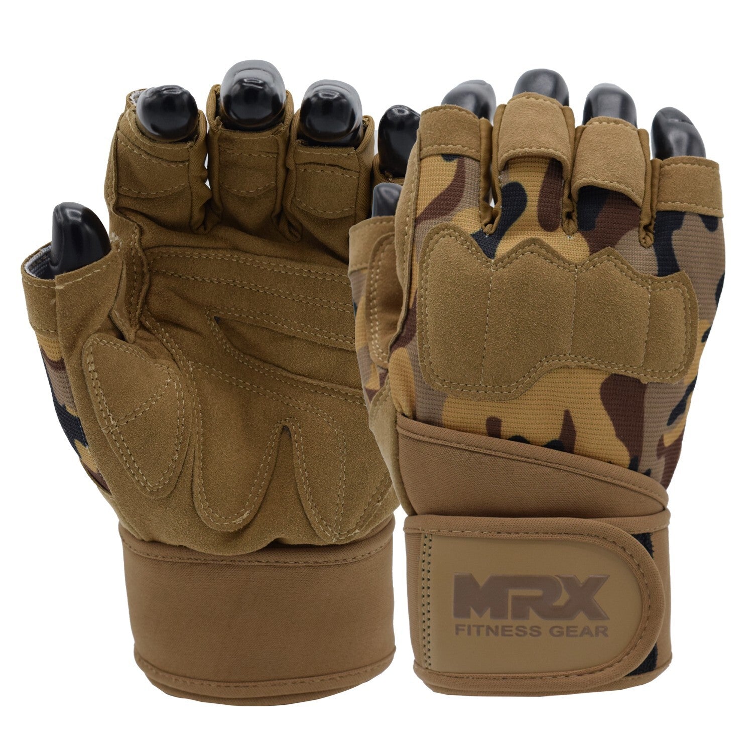 MRX Men Weightlifting Gloves Gym Exercise Fingerless Wrist Support Lifting Glove