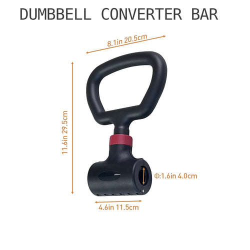 Hyperbell Dumbbell Converter - Convert Dumbbells to Barbell Set and Kettlebell for Home Fitness - Adjustable & up to 20