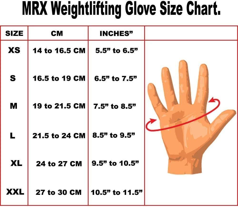 MRX Men Weightlifting Gloves Gym Exercise Fingerless Wrist Support Lifting Glove